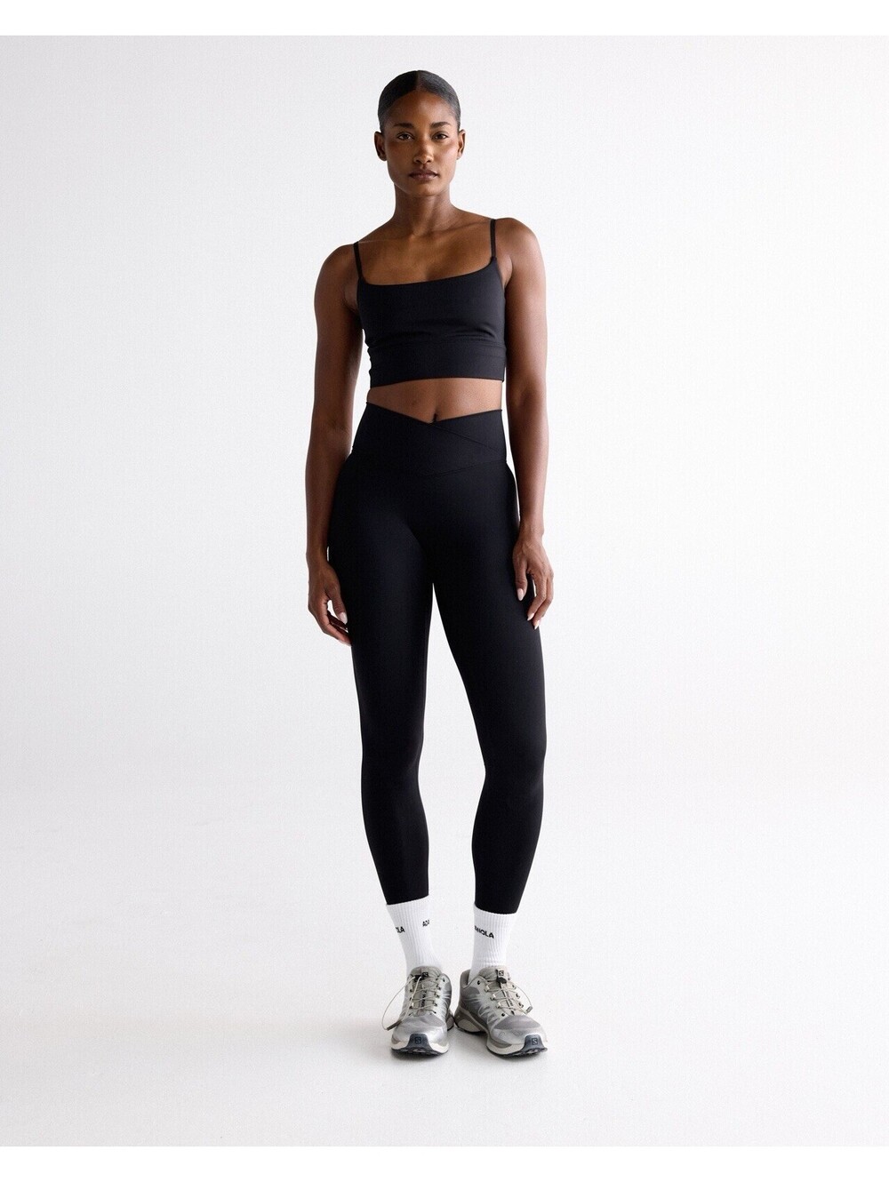 Adanola Ultimate Wrap Leggings Women’s Size Large Black Yoga Pilates Gym Cross